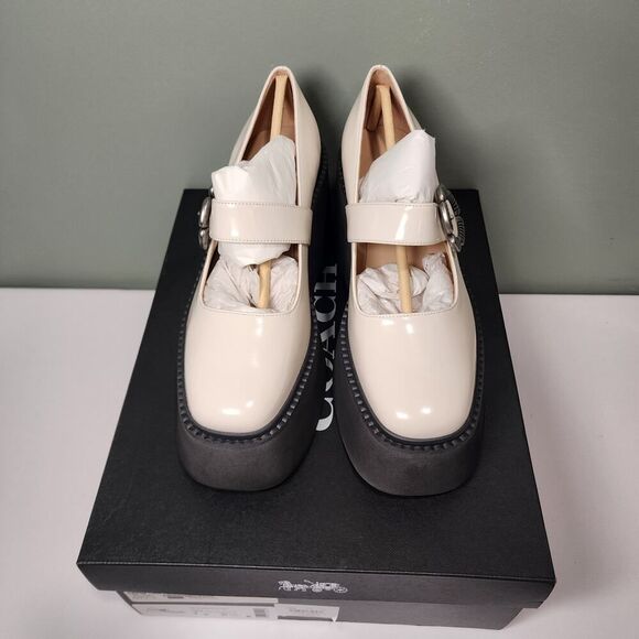 Coach Shoes - NIB Coach CBP04 Women's Tea Rose Platform Mary Jane Flats Chalk Sz. 7 B